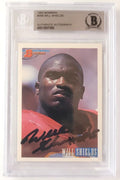 Autographed WILL SHIELDS Kansas City Chiefs 1993 Bowman Card Beckett Slabbed