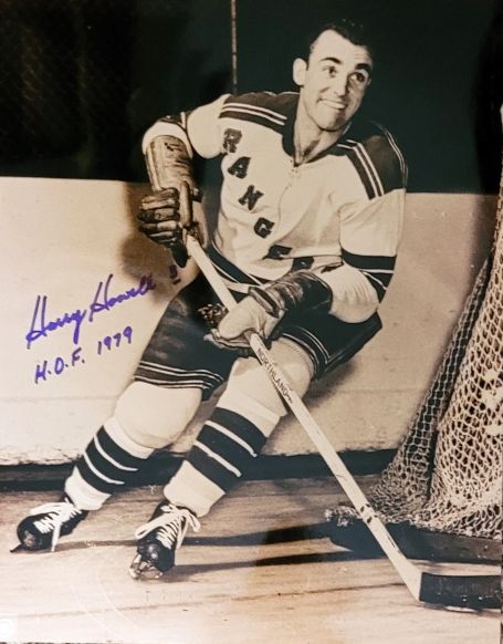 Autographed HARRY HOWELL "HOF 1979" New York Rangers 11x14  Photo