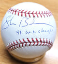 Autographed STEVE BEDROSIAN "91 WS Champs" Official Rawlings Major League Baseball