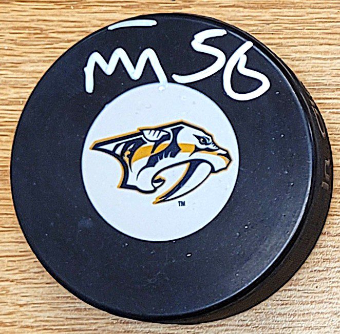 Autographed MICHAEL BUNTING Nashville Predators Hockey Puck