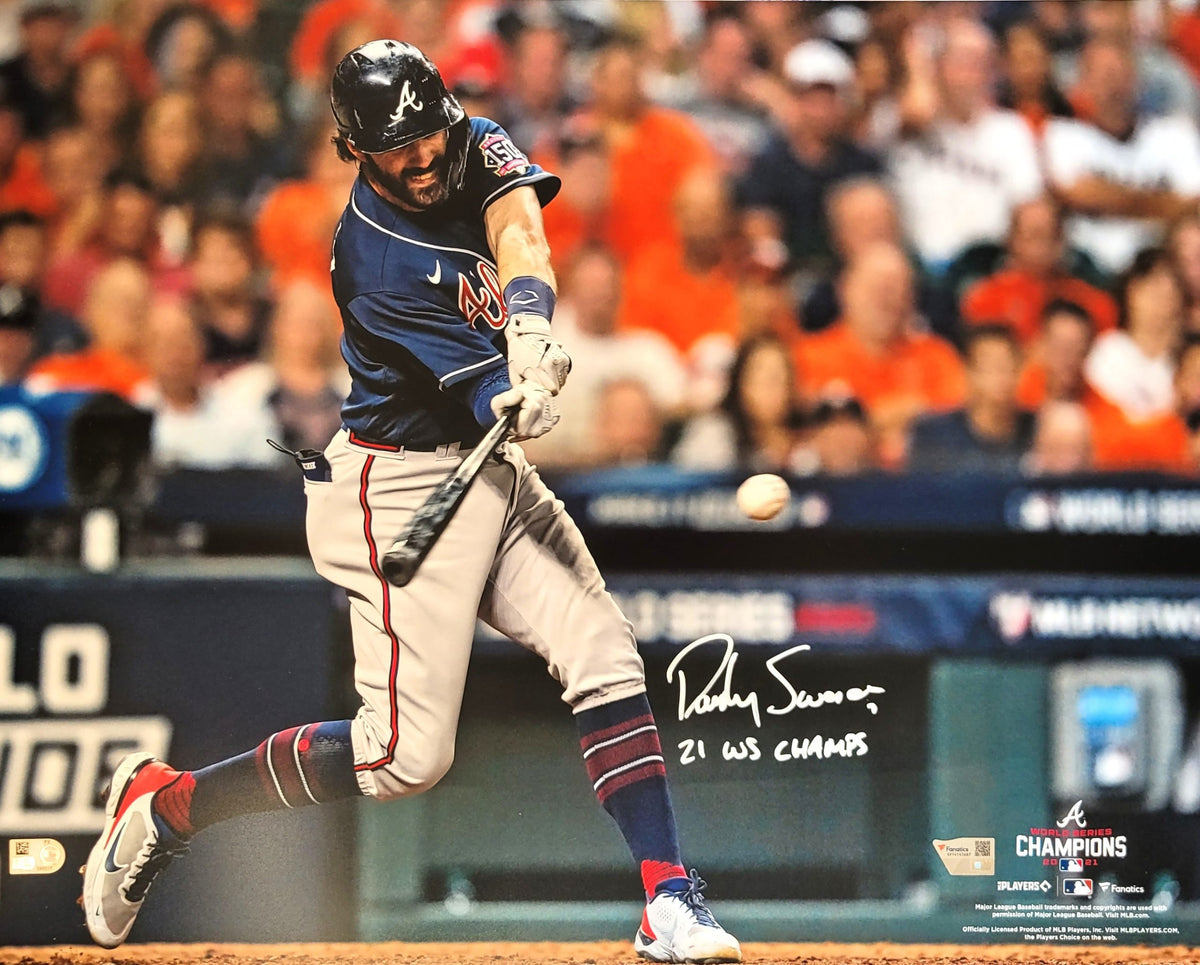 AUTOGRAPHED DANSBY SWANSON "WS Champs 21" 16X20 Atlanta Braves photo Fanatics