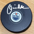 Autographed LOUIE DEBRUSK Edmonton Oilers Hockey Puck