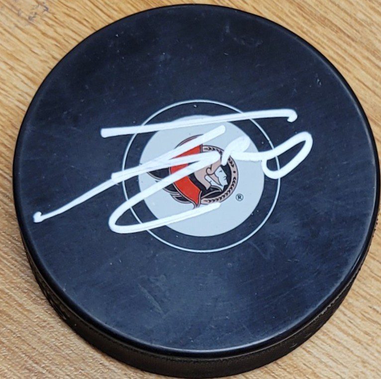 Autographed FABIAN ZETTERLAND Ottawa Senators Hockey Puck