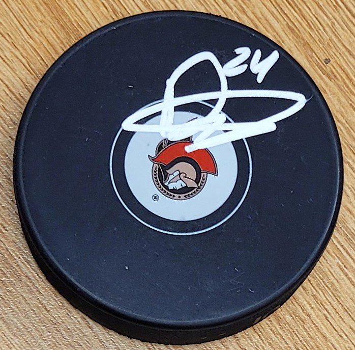 Autographed DYLAN COZENS Ottawa Senators Hockey Puck
