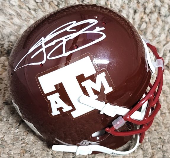 Autographed Johnny Manziel Texas A&M Mini Helmet Beckett