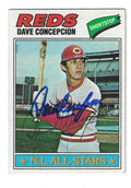Autographed DAVE CONCEPCION Cincinnati Reds 1977 Topps Card