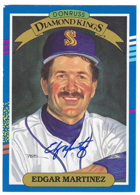 Autographed EDGAR MARTINEZ Seattle Mariners 1991 5X7 Donruss Diamond King