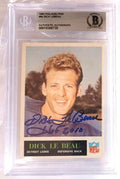 Signed DICK LeBEAU Detroit Lions 1965 Philadelphia Gum Card #64 Beckett Slabbed