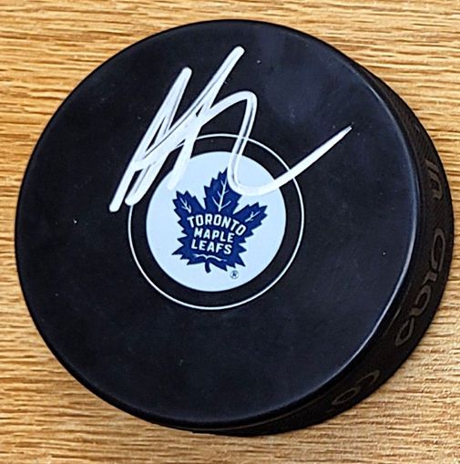 Autographed SCOTT LAUGHTON Toronto Maple Leafs Hockey Puck