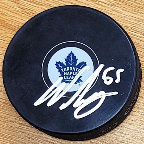 Autographed NICOLAS ROY Toronto Maple Leafs Hockey Puck