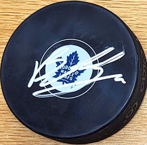 Autographed BOBBY MCMANN Toronto Maple Leafs Hockey Puck
