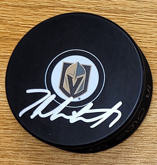 Autographed ZACH WHITECLOUD Vegas Golden Knights Hockey Puck