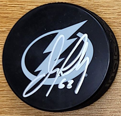 Autographed JACK FINLEY Tampa Bay Lightning Hockey Puck
