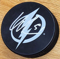 Autographed CHARLE-EDOUARD D'ASTOUS Tampa Bay Lightning Hockey Puck