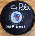 Autographed  CRAIG PATRICK "HOF 2001" New York Rangers Hockey Puck