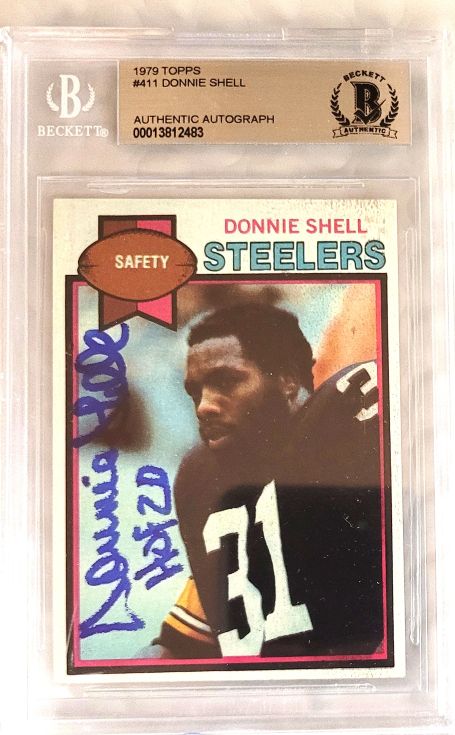 Autographed 1979 Topps Donnie Shell Rookie  Card #411 Beckett  Slabbed