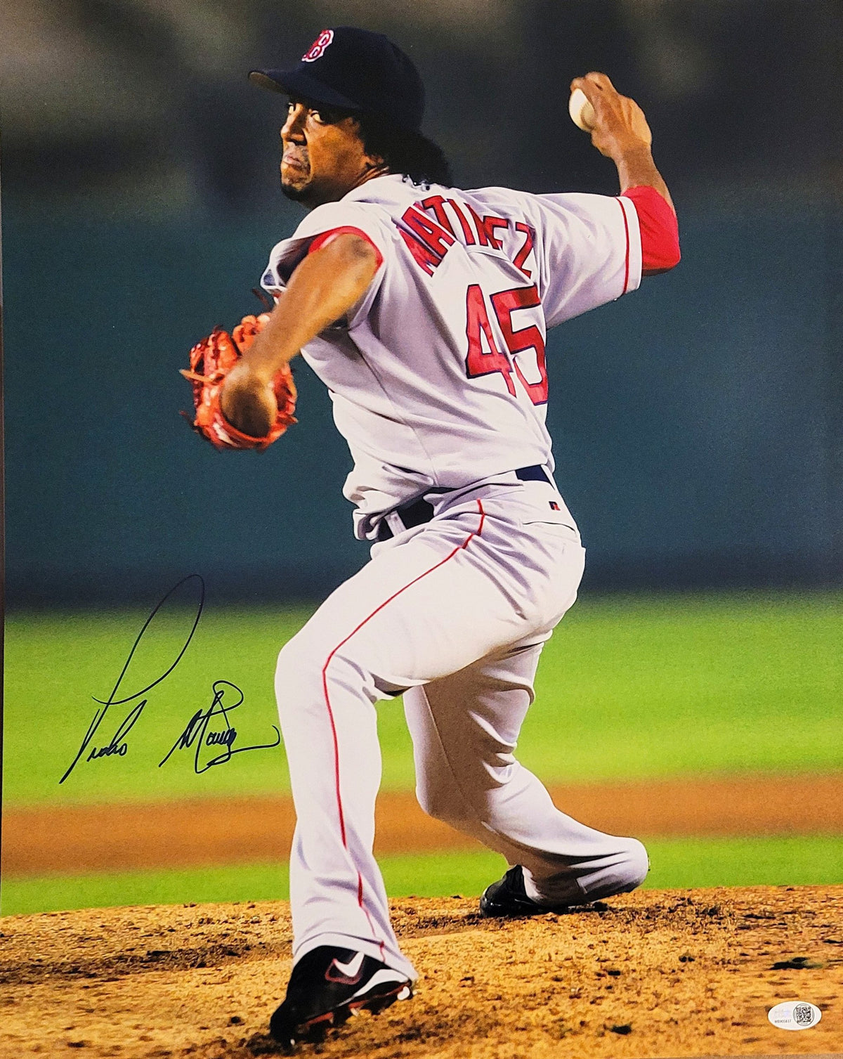 AUTOGRAPHED PEDRO MARTINEZ 16X20 Boston Red Sox Photo JSA