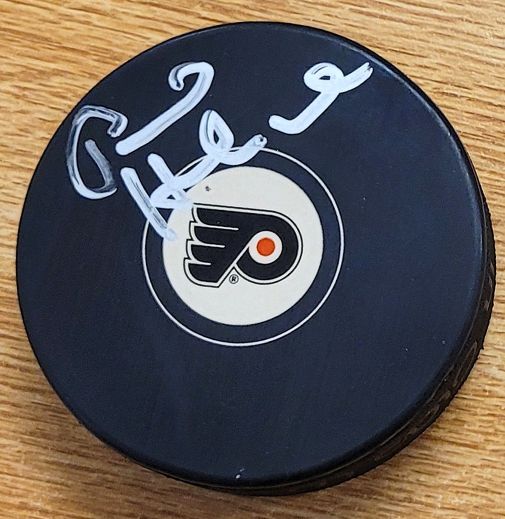 Autographed PAUL HOLMGREN Philadelphia Flyers Hockey Puck