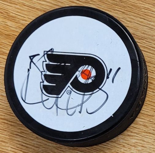 Autographed BLAIR BETTS Philadelphia Flyers Hockey Puck