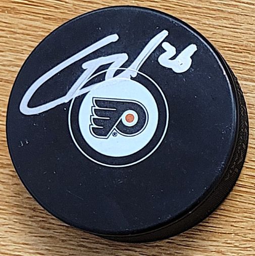 Autographed CHRISTIAN FOLIN Philadelphia Flyers Hockey Puck