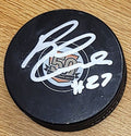 Autographed REGGIE LEACH Philadelphia Flyers 50th Anniversary Hockey Puck