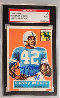Autographed Lenny Moore Baltimore Colts 1956 Topps Card #60 SGC Slabbed