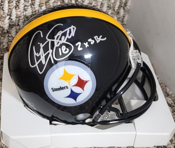 Autographed CLIFF STOUDT 2X SBC Pittsburgh Steelers Mini Helmet
