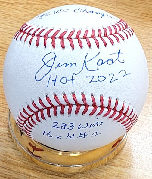 Autographed JIM KAAT 4 Inscriptions Official Major League Baseball