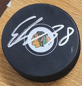 Autographed ETHAN DEL MASTRO Chicago Blackhawks Hockey Puck