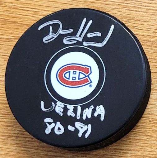Autographed DENIS HERRON Montreal Canadiens Hockey Puck