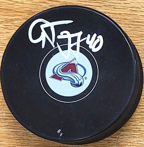Autographed ALEX TANGUAY Colorado Avalanche Hockey Puck