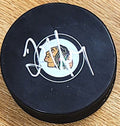 Autographed TRENT YAWNEY Chicago Blackhawks Hockey Puck