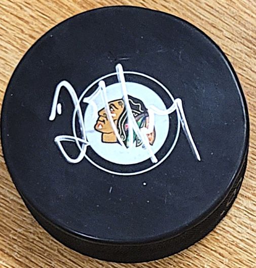 Autographed TRENT YAWNEY Chicago Blackhawks Hockey Puck