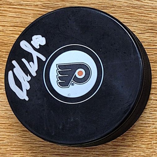 Autographed RODRIGO ABOLS Philadelphia Flyers Hockey Puck