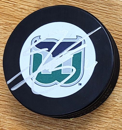 AUTOGRAPHED SHAYNE GOSTISBEHERE Hartford Whalers Hockey Puck