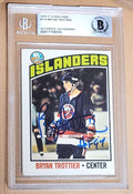 AUTOGRAPHED BRYAN TROTTIER New York Islanders 1976-77 O-Pee-Chee Card #115 Beckett Slabbed