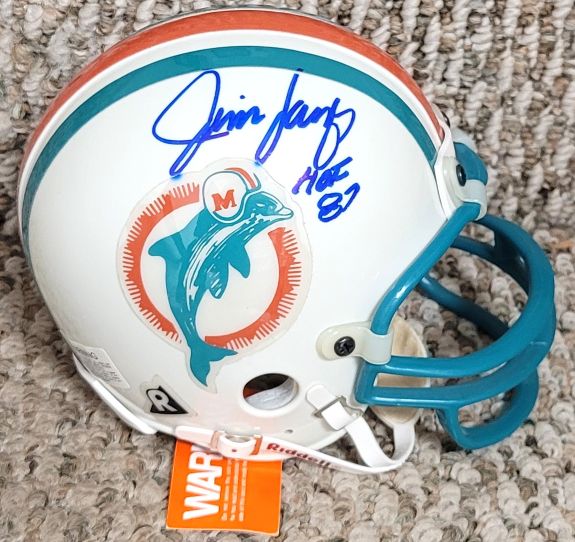 Autographed JIM LANGER "HOF 87" Miami Dolphins Mini Helmet
