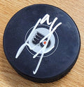 Autographed CARL GRUNDSTROM Philadelphia Flyers Hockey Puck