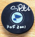 Autographed CRAIG PATRICK "HOF 2001" St. Louis Blues Hockey Puck