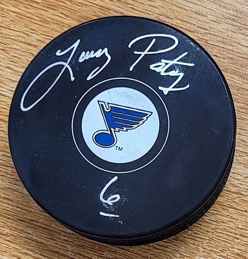 Autographed LARRY PATEY St. Louis Blues Hockey Puck