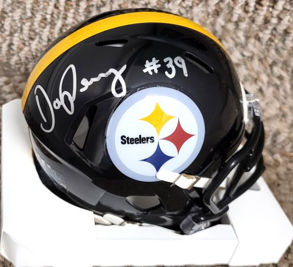 Autographed DARREN PERRY Pittsburgh Steelers Mini Helmet