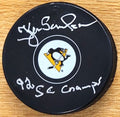 Autographed KJELL SAMUELSSON "92 SC Champs" Pittsburgh Penguins Hockey Puck