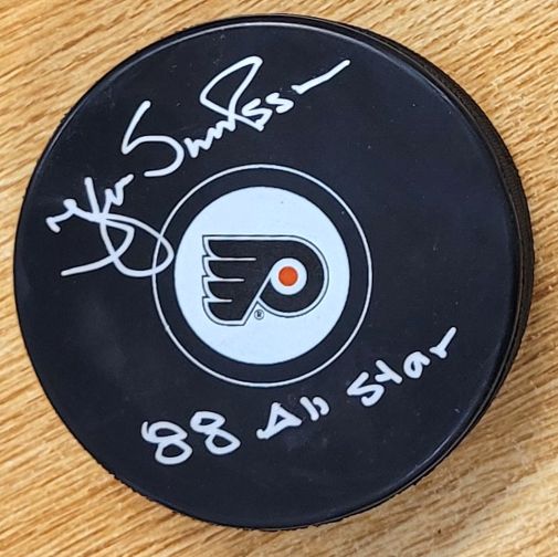 Autographed KJELL SAMUELSSON "88 All Star" Philadelphia Flyers Hockey Puck