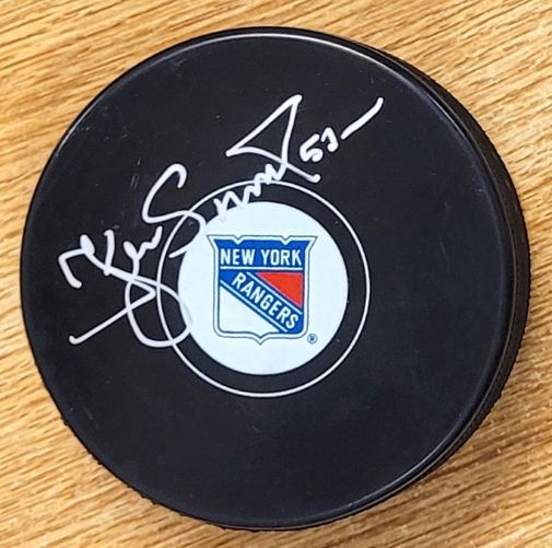 Autographed KJELL SAMUELSSON New York Rangers Hockey Puck