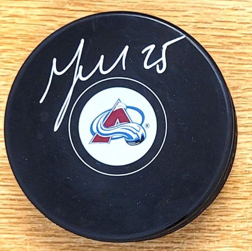 Autographed MAX TALBOT Colorado Avalanche Hockey Puck