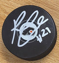 Autographed REGGIE LEACH Philadelphia Flyers Hockey Puck