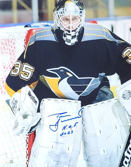 Autographed Tom Barrasso "HOF 2023" Pittsburgh Penguins 11x14 photo JSA