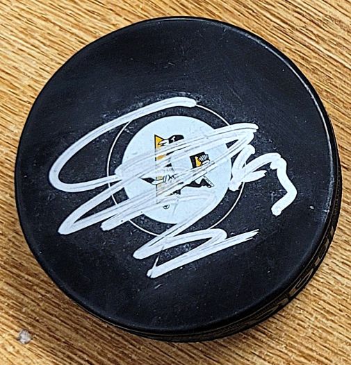 Autographed CONOR SHEARY Pittsburgh Penguins Hockey Puck