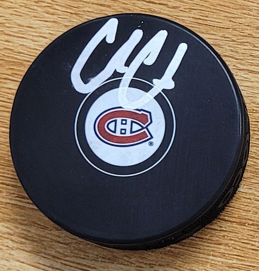 AUTOGRAPHED COLE CAUFIELD Montreal Canadiens Hockey Puck
