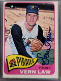 Autographed VERN LAW Pittsburgh Pirates 1965 Topps Card